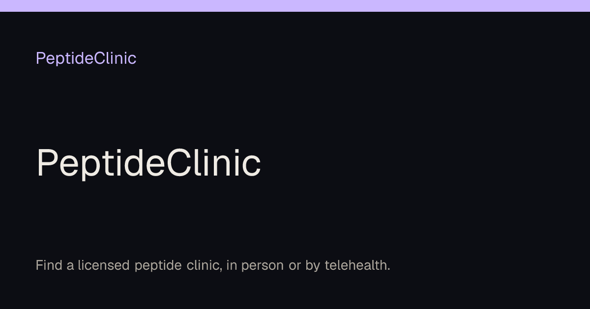 Find a licensed peptide clinic near you | PeptideClinic preview
